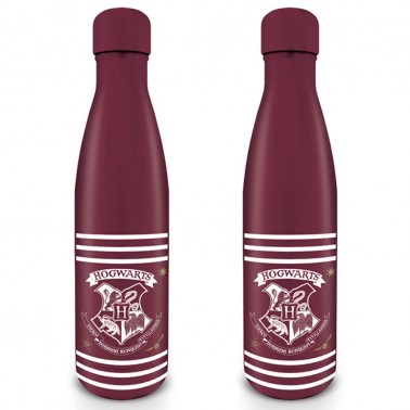 Botella metálica Hogwarts granate y rayas