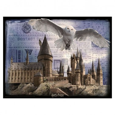 Puzzle lenticular Harry Potter Hogwarts & Hedwig 500 piezas