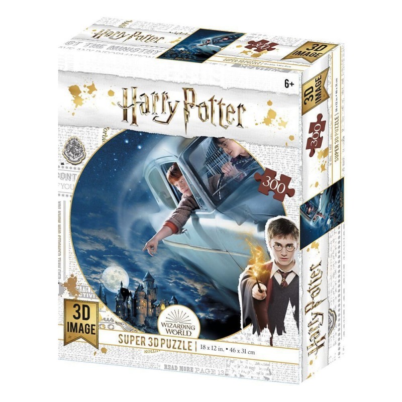 Puzzle lenticular Harry Potter y Ron en el Ford Anglia 300 piezas