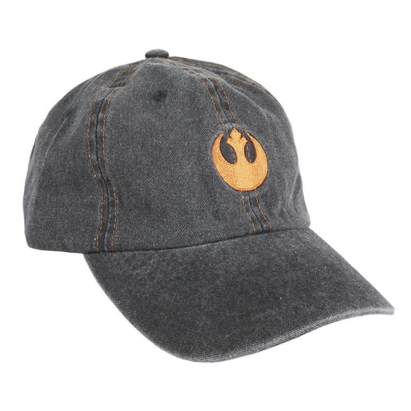 Gorra denim gris tipo baseball Star Wars logo Alianza Rebelde.